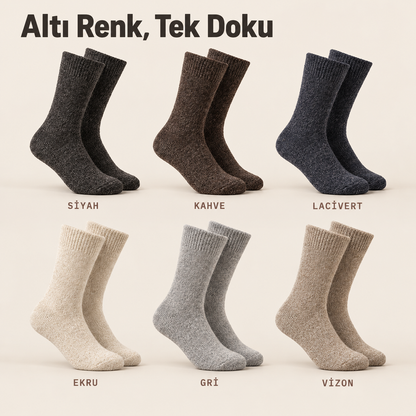 Doğal Alpaka Yünlü Kışlık Çorap